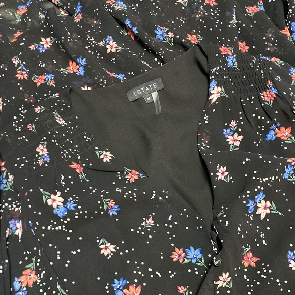 1 STATE Woodland Floral cutaway hem maxi dress NWOT - Picture 3 of 5